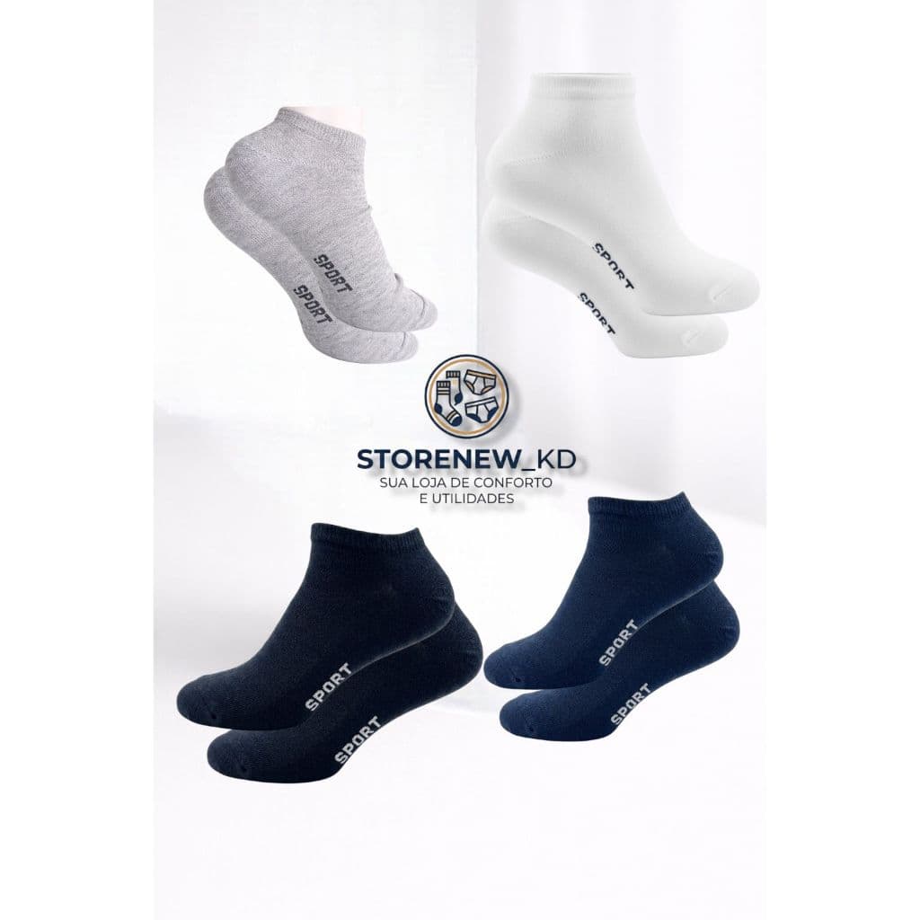 Kit de 24 Meias Cano Curto, Cano Longo Com Algodão, Confortável Unissex, Feminina, Masculina 24 MEIAS = 12 PARES