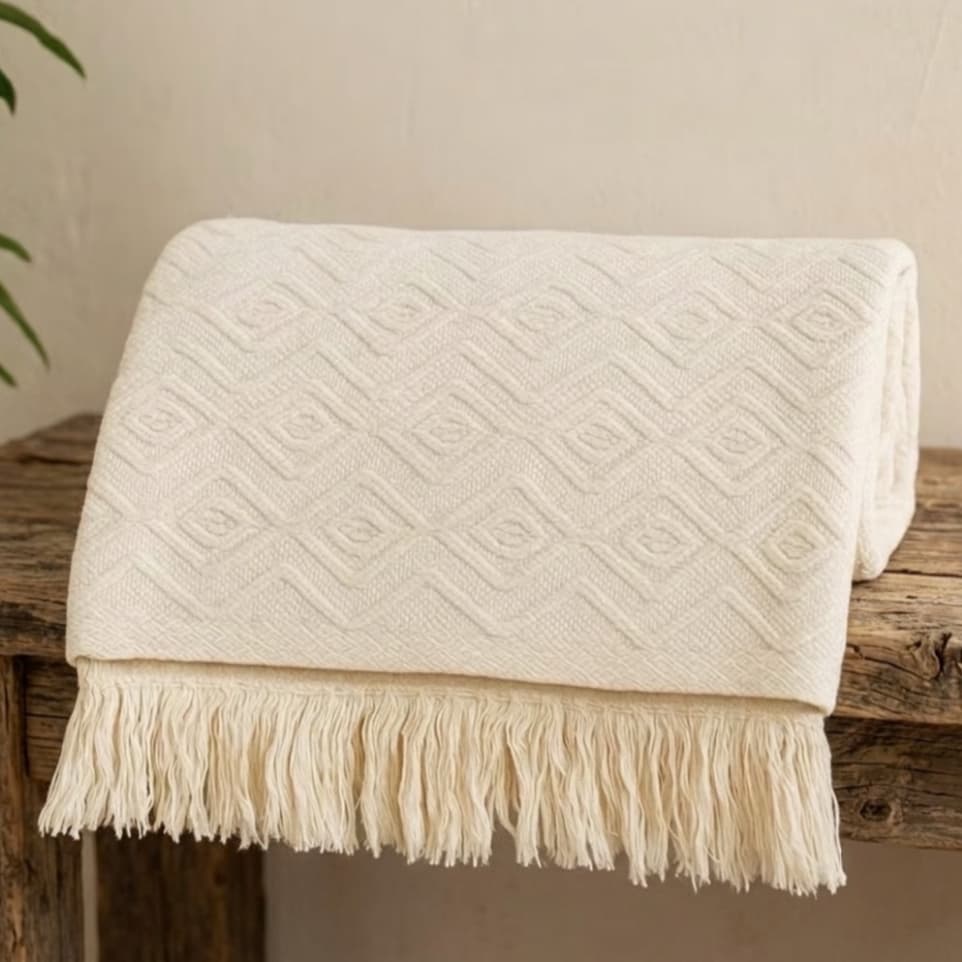 Manta Para Sofá Premium Gigante Decorativa Protetora 2,50x1,80 Cru Tambaba