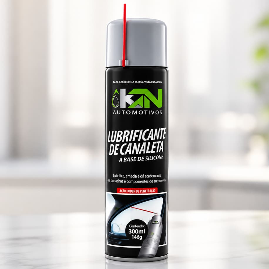Lubrificante de Canaleta Silicone Spray Automotivo Vidro Carro 300ml