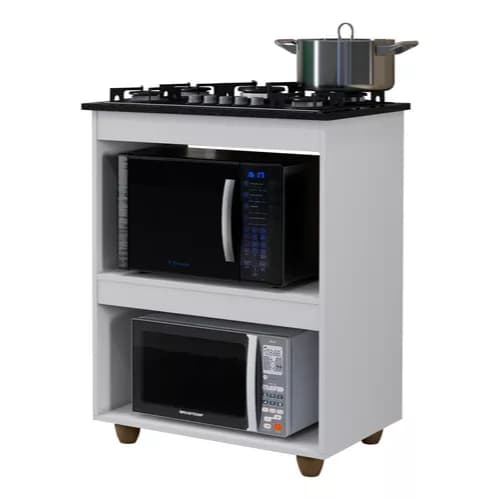 Gabinete para Cooktop com Espaço para Forno Elétrico e Micro-ondas para sua Cozinha