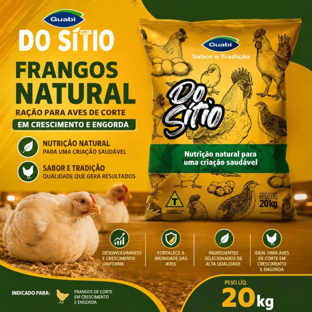Ração Do Sítio Frangos Natural Crescimento e Engorda 20kg