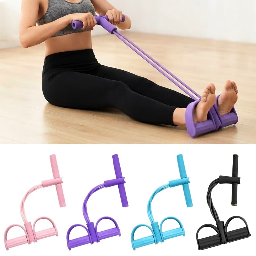 Extensor Tensão Forte Faixa Elástica 2 Elásticos Exercícios Treino Academia Ginástica