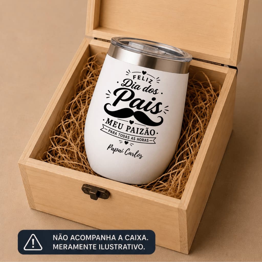 Copo Térmico Cuia Personalizado Com Nome Dia dos Pais Tampa Presente Para Pai