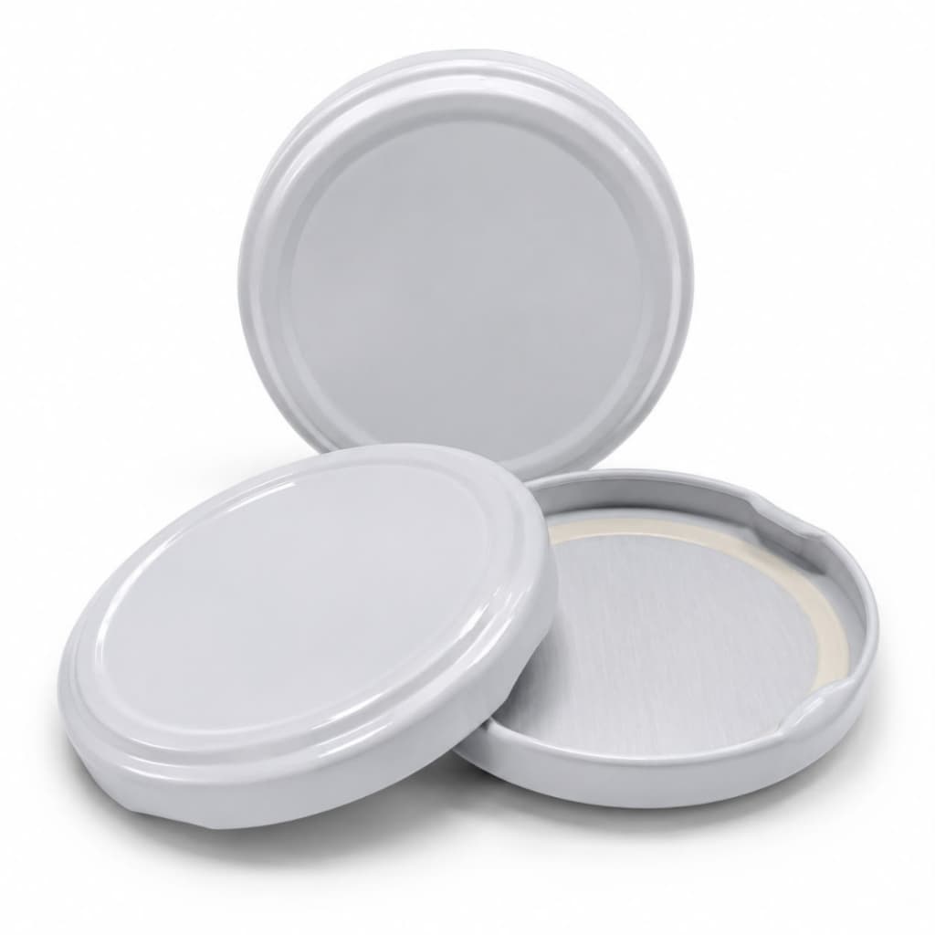 Tampas De Metal Para Pote De Conserva 74mm 4 Garras 50 Und
