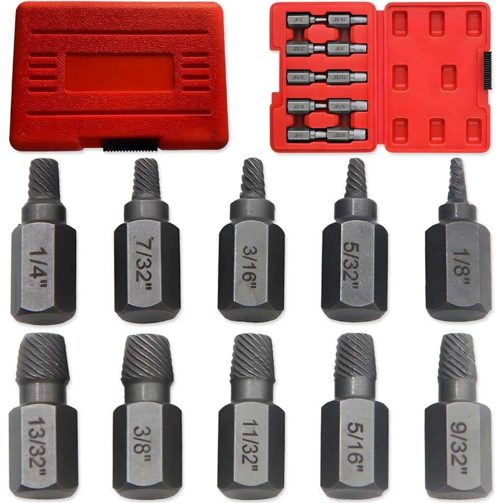 Conjunto de 10 ou 25 peças - Kit de Remoção de Parafuso Quebrado (Ferramenta), Extrator de Parafuso e Porca Danificados