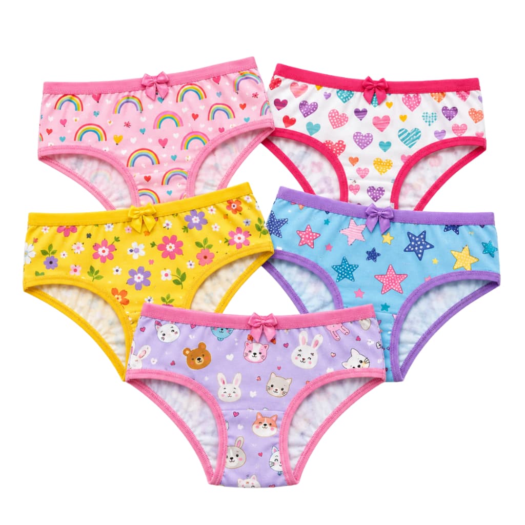 Kit Calcinha Juvenil Infantil Microfibra Forro 100% Algodão Estampadas Calsinhas Menina Moça P M G GG XGG