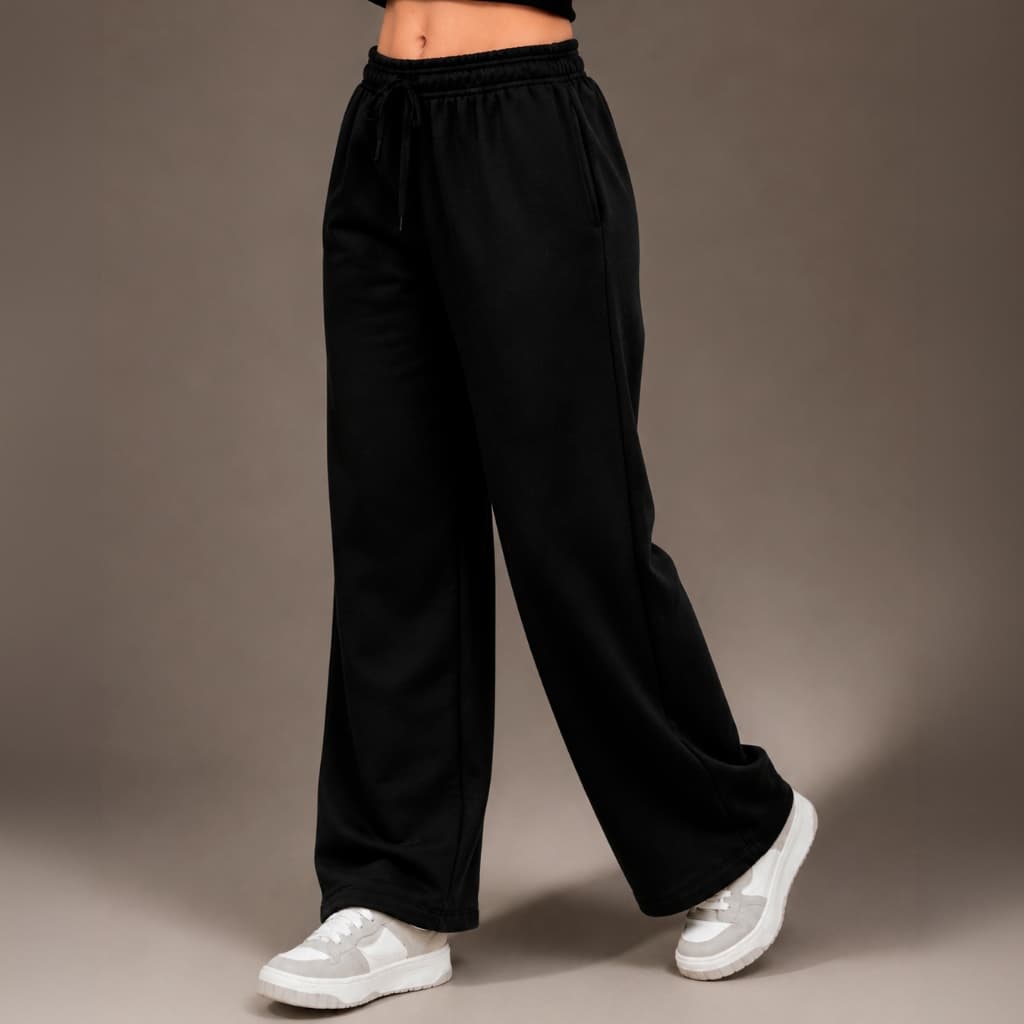 Calça Moletom Cargo Baggy Wide Leg Pantalona Larga Streetwear Flare Cintura Alta Promoção e Envio Imediato