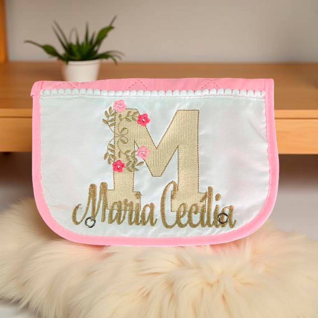 Porta Remédios Bordado Farmacinha Personalizado Necessaire Para Bebê Menina Menino Kit 02 Peças
