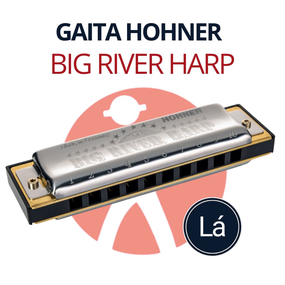 Gaita Harmónica Big River em A (Lá) 590/20 Diatônica Gaita de Boca Profissional Gaita Hohner