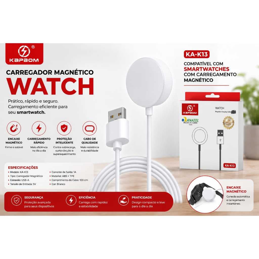 Carregador de Relógio Smartwatch por INDUÇÃO Universal Modelos ULTRA