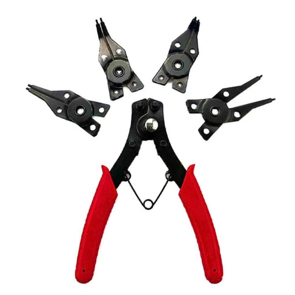 Alicate Para Anéis De Retenção Pressão Extrator Interno Externo Universal 4 em 1 Manutenção
