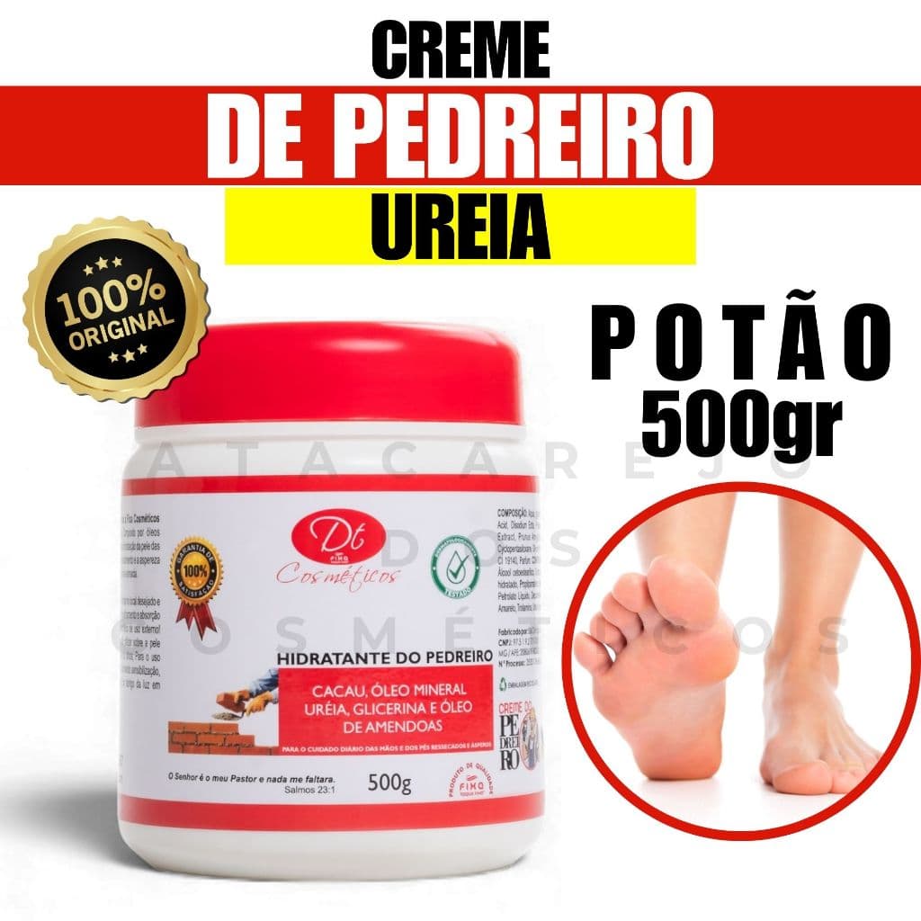 Creme Hidratante De Pedreiro 500g Pés Mãos Ressecadas Rachados Calcanhares Danificados