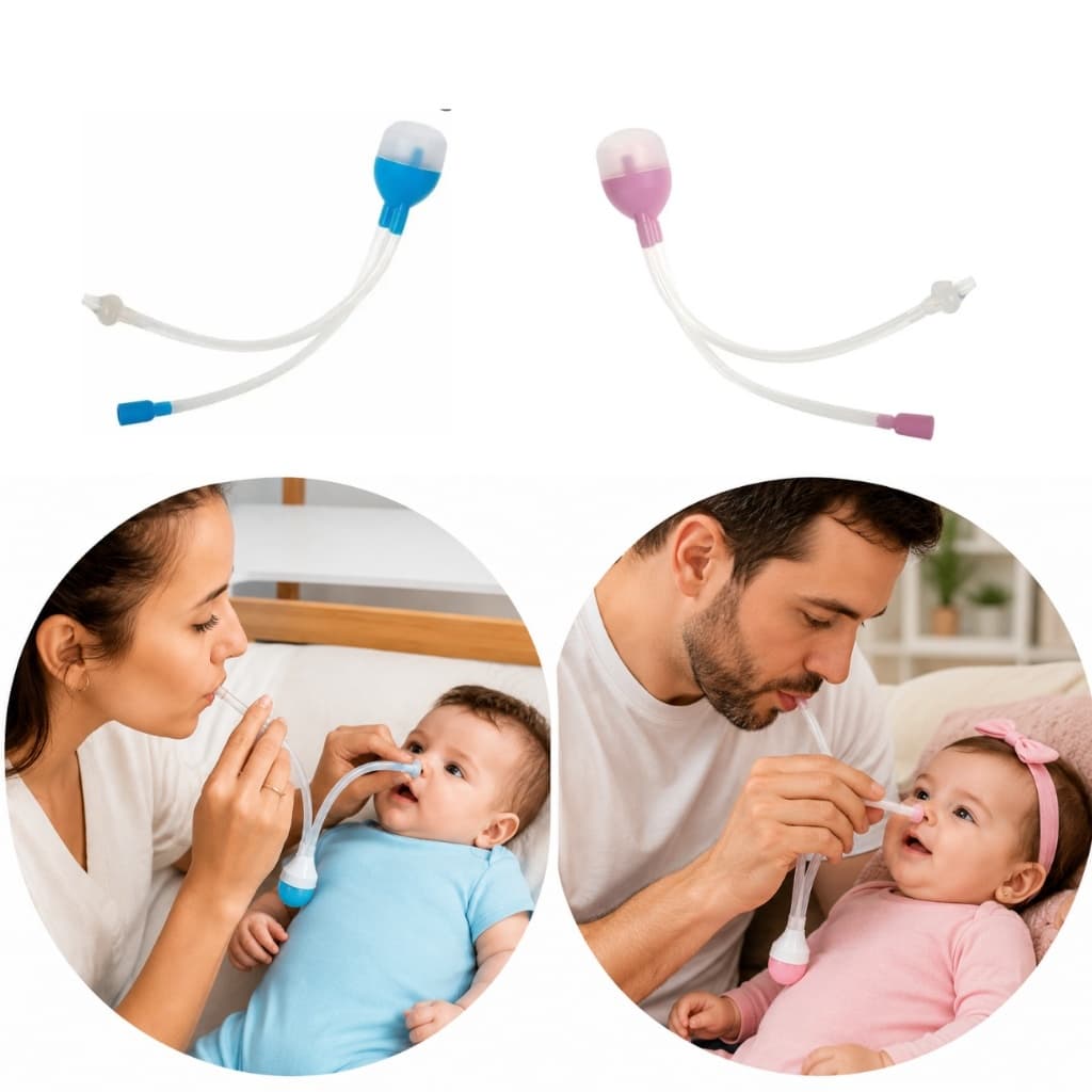 Aspirador Nasal Bebê Infantil por Sucção Suave Eficiente Fácil de Limpar