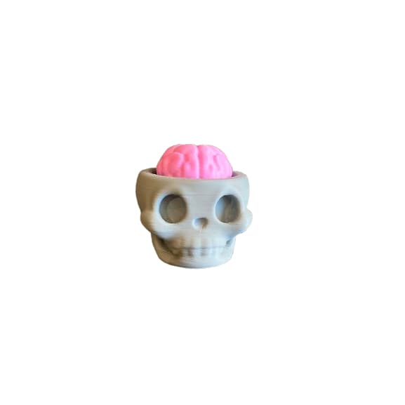 Clicker Antiestresse Fidget Toy Articulado e Clicável em PLA - Cérebro Caveira (Aprox 4,5 cm)