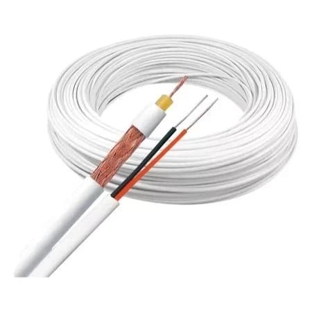 Cabo Coaxial Cftv Flex’vel 4mm Bipolar 2 Vias 80% Malha 100m