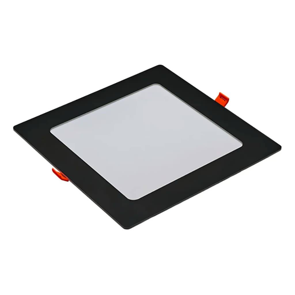 Painel LED POP Preto 22cm 18W Quadrado de Embutir, 6500K Bivolt Avant Luz Branca
