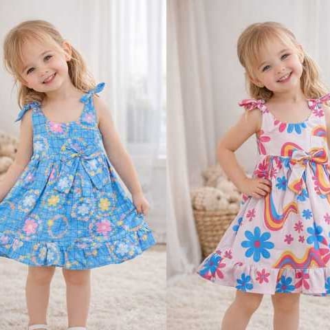 VESTIDO FLORAL MENINA 1.2.3 ANOS ESTAMPAS SORTIDAS