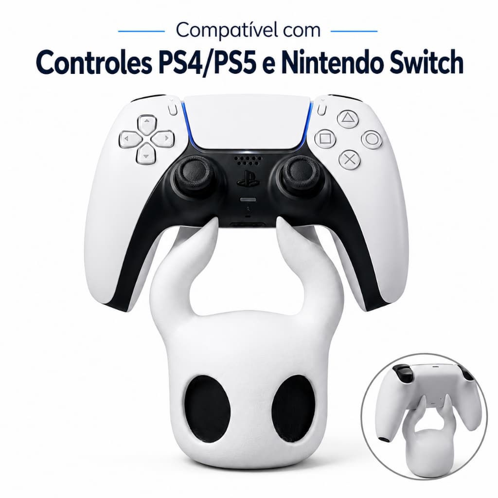 Suporte Gamer para Controle PS4 PS5 e Nintendo Switch | Organizador de Mesa Impressão 3D