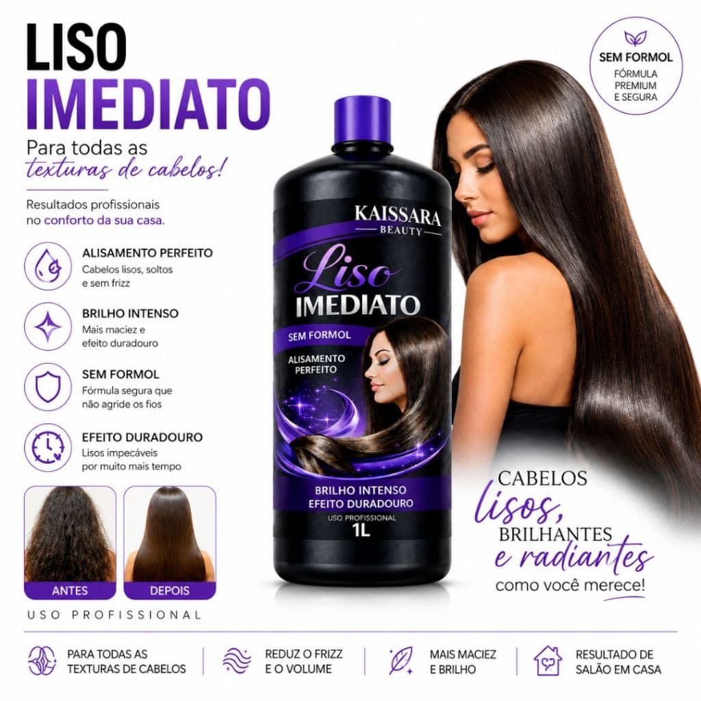 Progressiva Kaissara Liso Imediato Beauty Sem Formol 1L - Uso Profissional