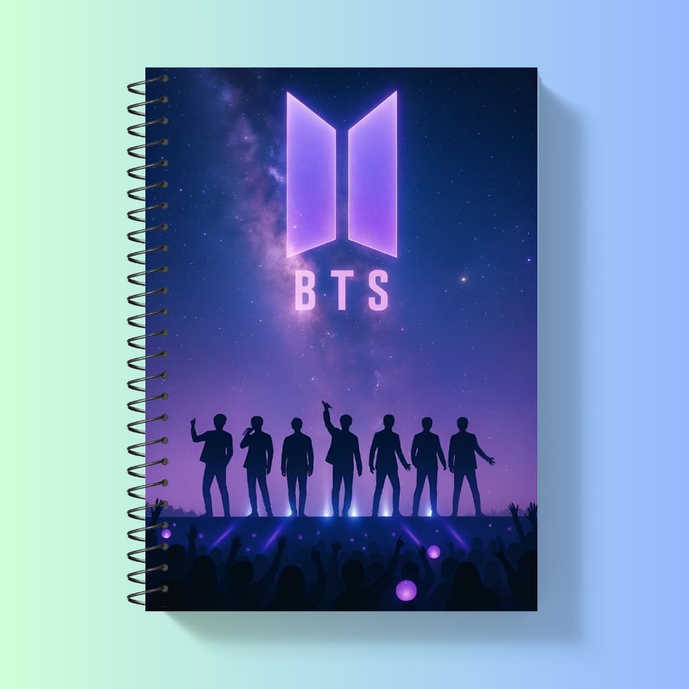 Caderno BTS Personalizado Capa Dura 1,10 e 20 Materias