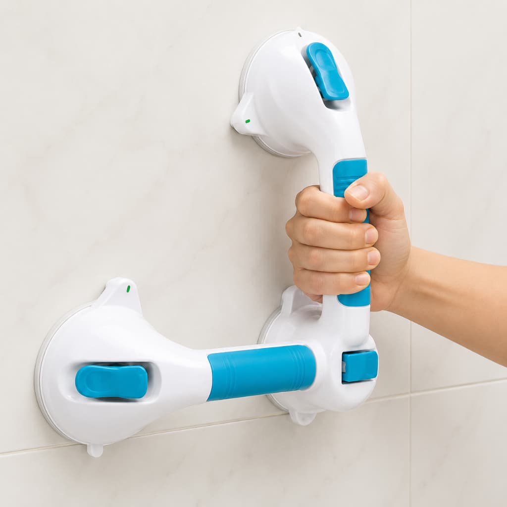 Barra de apoio banheiro para idoso com ventosa tripla articulada