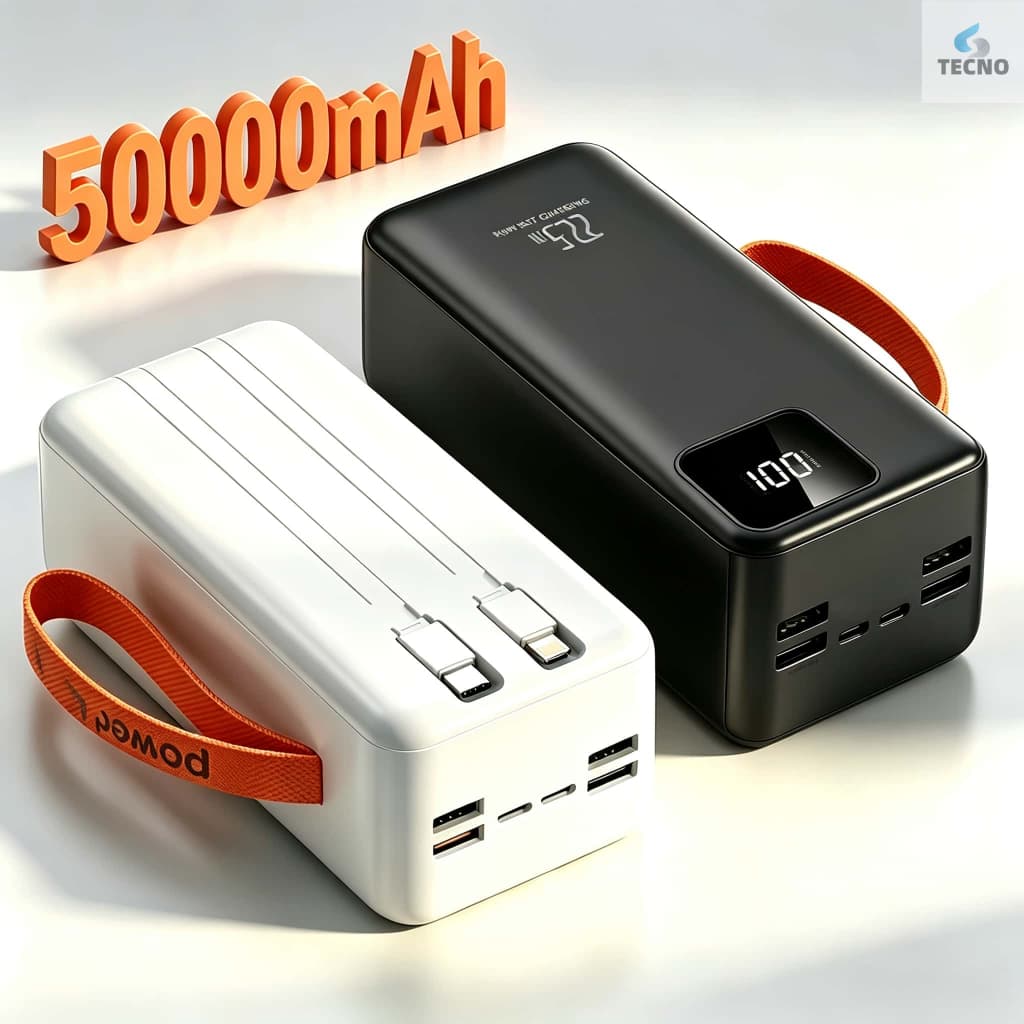 Carregador Portátil portátil grande 50000mah/30000mah/2000mah/10000mah Turbo 22,5W PD carregamento ultrarrápido TECNO
