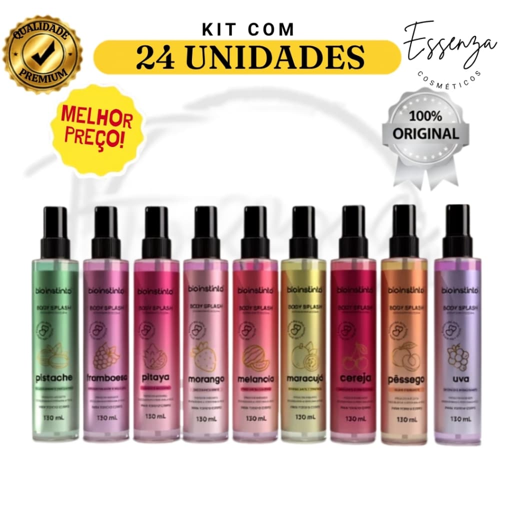 24 UND NOVO BODY SPLASH EU AMO FRUTAS (PODE ESCOLHER) 130ML- PERFUME CORPORAL REFRESCANTE - VARIAS FRAGRÂNCIAS