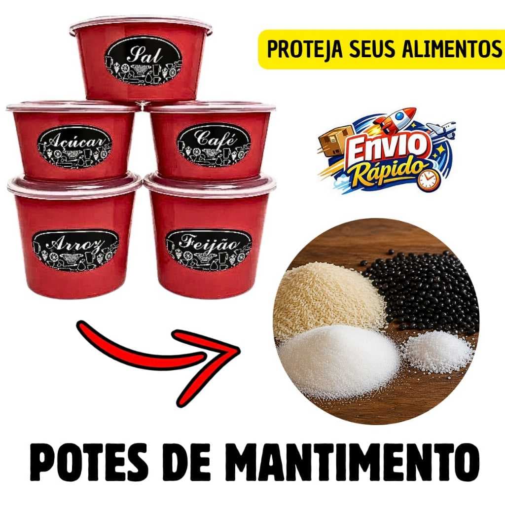 Kit Pote de Mantimentos 5 Peças