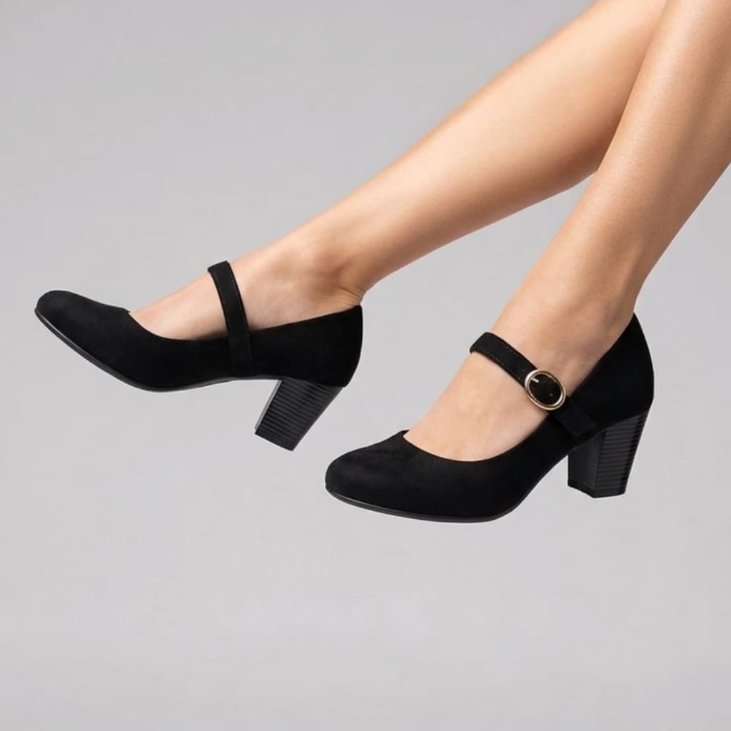 Sapato Boneca de Salto Baixo Feminino | Modelo Mary Jane Elegante e Delicado