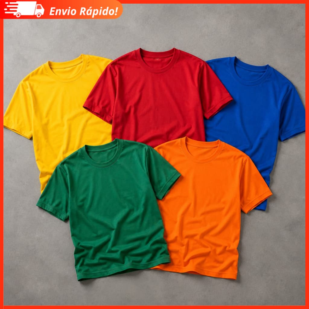 Camiseta Colorida Lisa Malha Fria Poliviscose (PV)