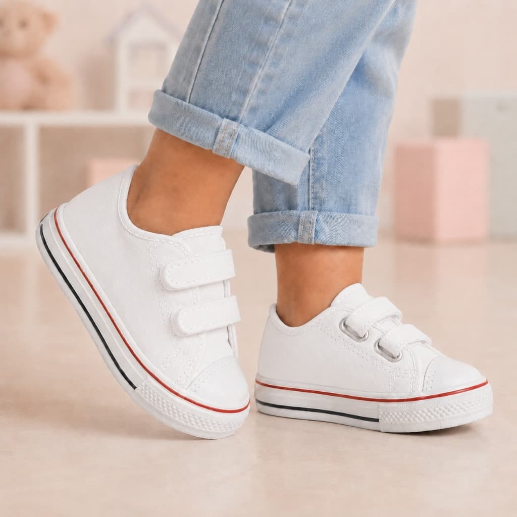Tênis escolar seguro Infantil N°18 ao 36 Carrapicho Velcro confort criança menino menina