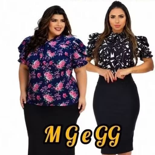 Blusa Feminina Laço Romântica Moda Evangélica Crepe Manga Bufante Camisa Social Envio Imediato