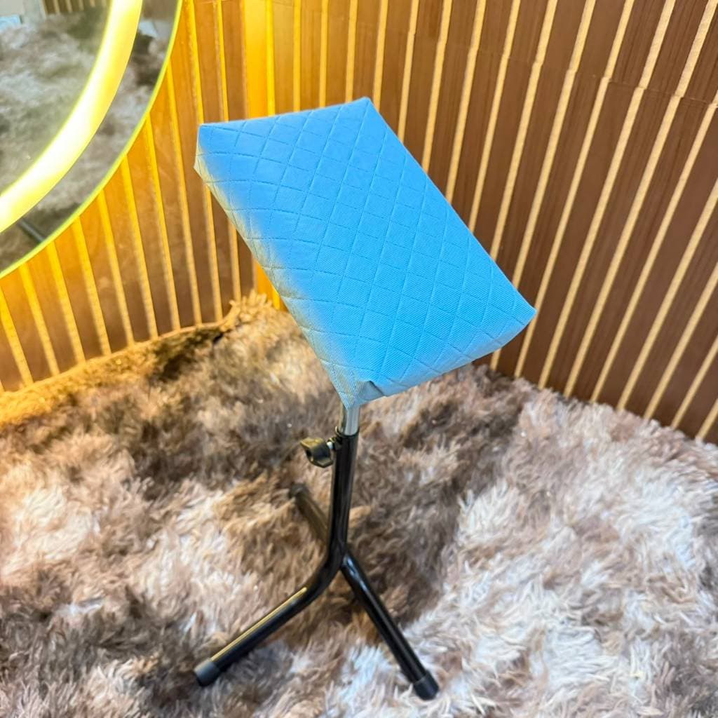 Tripe Apoio de Pé e Perna para Manicure Profissional com Regulagem de Altura Podologa Spa - Azul