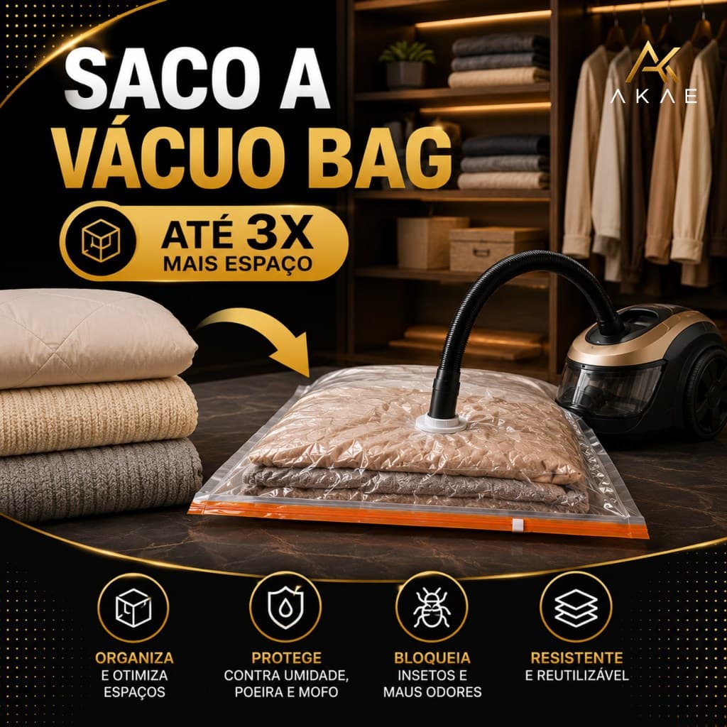Saco a Vácuo Vacuo Organizador com Válvula Roupas Edredom Enxoval Cobertor Viagem Kit M G GG EXG