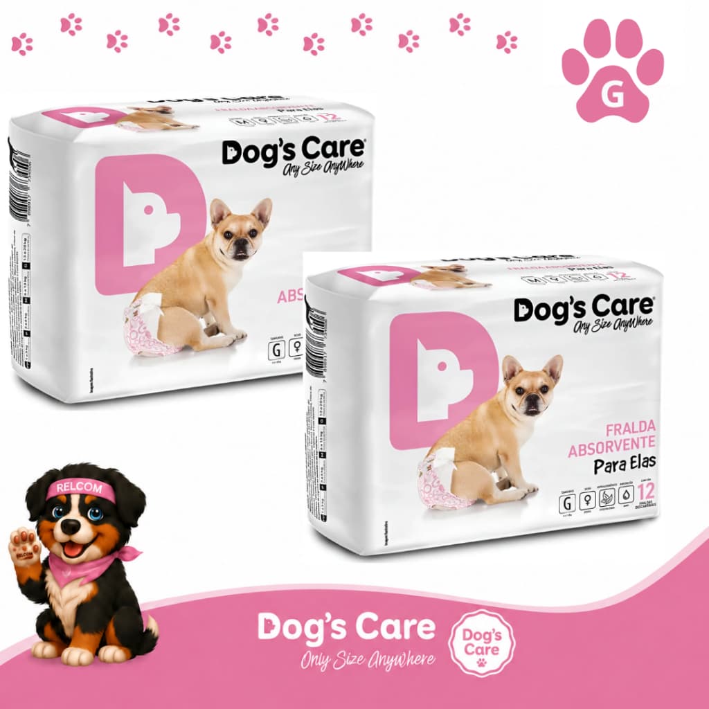 Fralda higiênica cães Pet descartável para cachorro fêmea G kit 24 unidades Dogs care