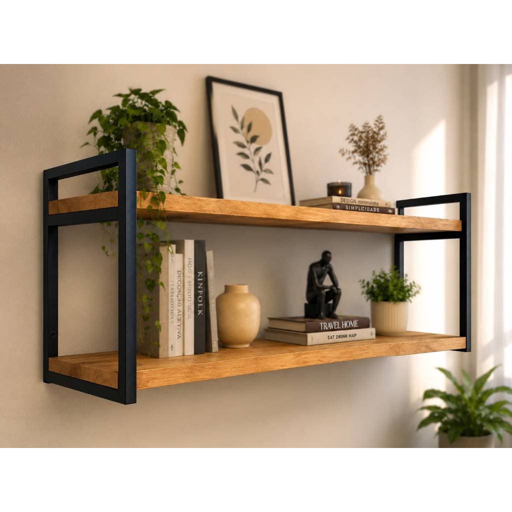 Par Nicho Industrial Prateleira LeDu Metais – Suporte Decorativo Reforçado para Organização e Decoração