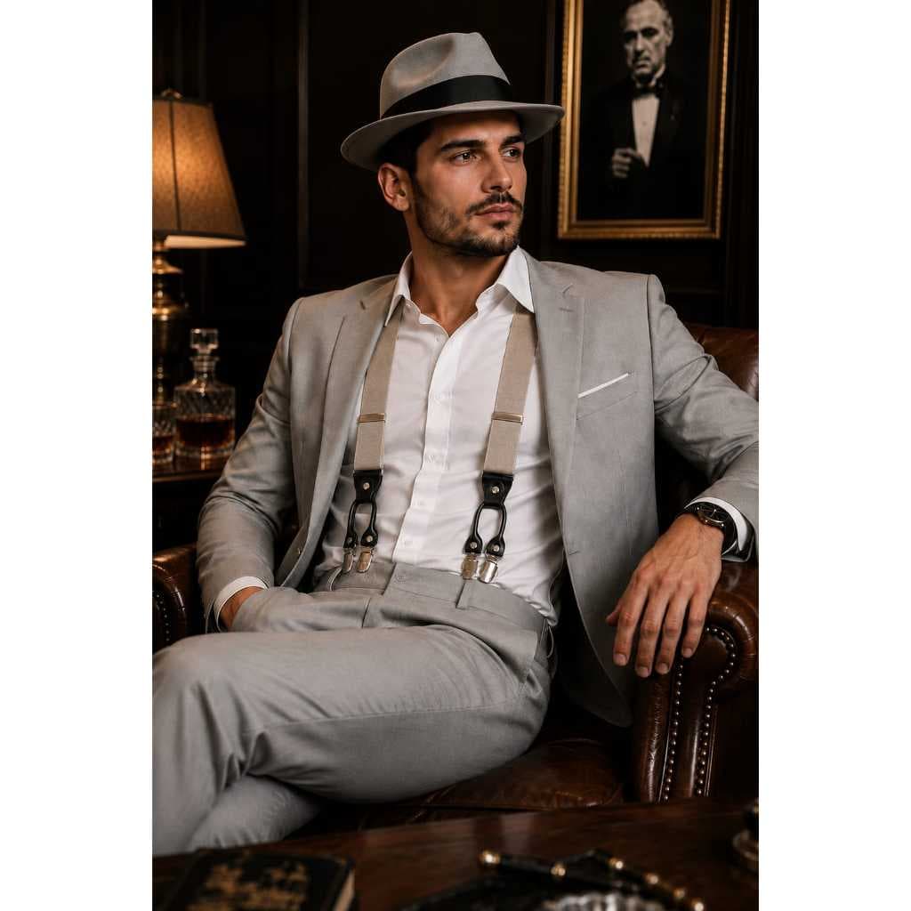 Suspensório Masculino Reforçado Plus Size 6 Presilhas Ajustável Premium