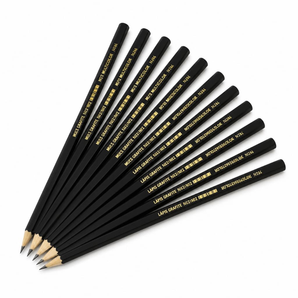 Kit Lápis Grafite Nº2 Escolar Eco Multicolor 5, 10, 15 ou 20 Unidades