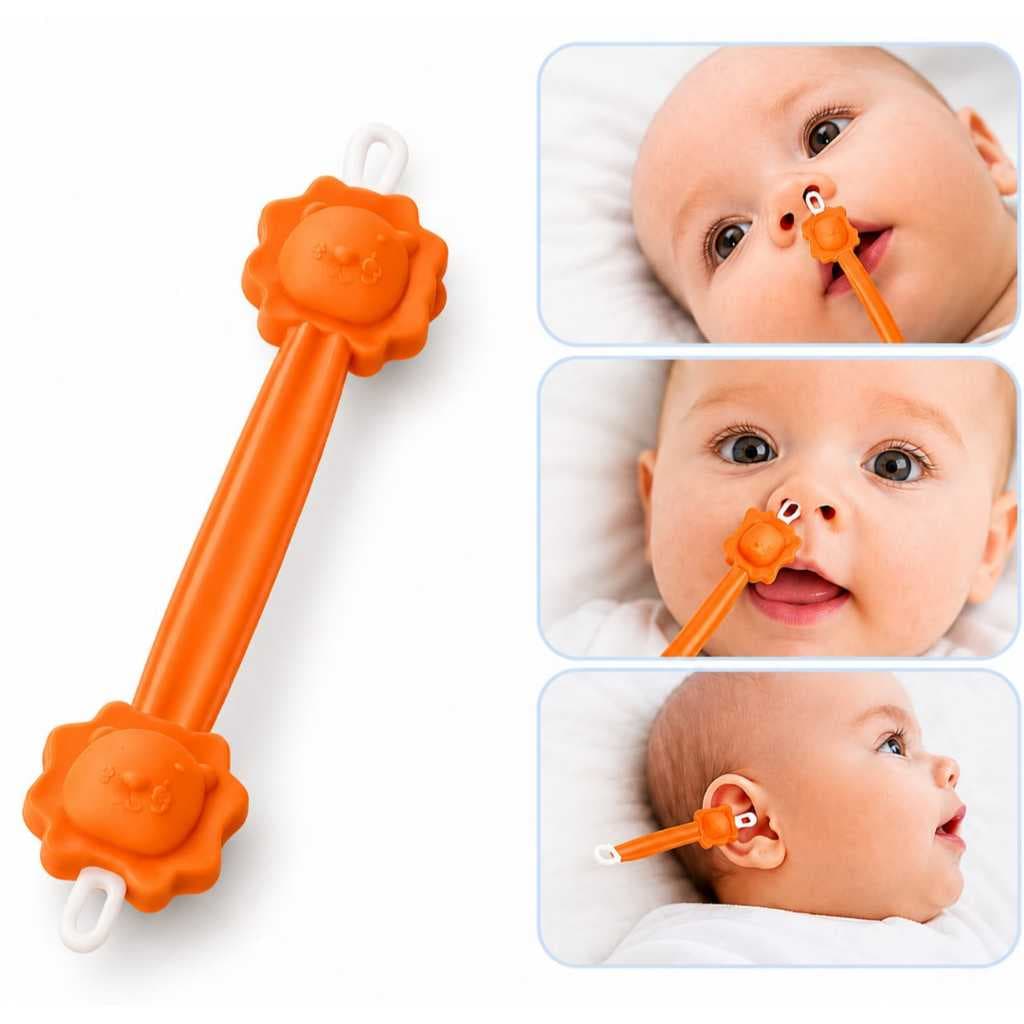 Removedor Cera de Ouvido e Limpador Nasal Bebê  Silicone Higiene Nasal
