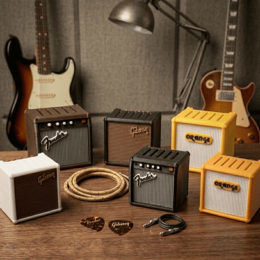 Porta-Palhetas Guitarra Fender Orange Gibson – Mini Amplificador Suporte para Palhetas –Palhetas