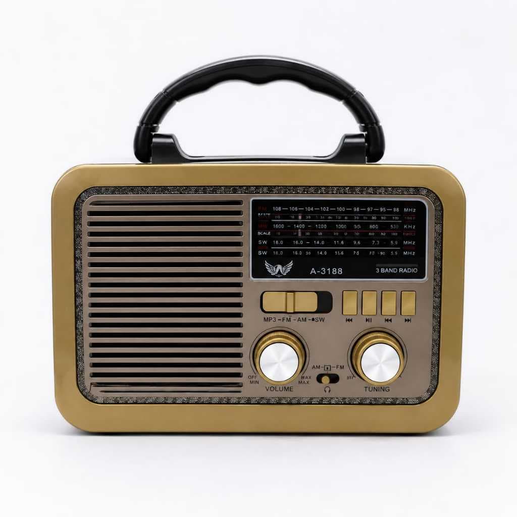 Rádio Retro Portátil Lanterna Na Lateral FM Som