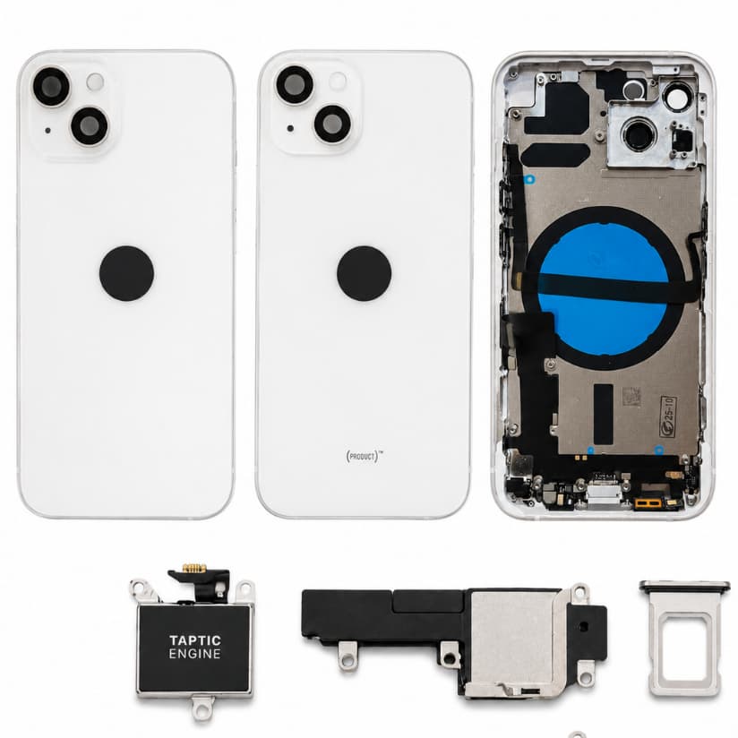 Carcaça Compativel Para iPhone 13 Cor Branco Completa Chassi Aro Flex Traseira Botões Gaveta Chip