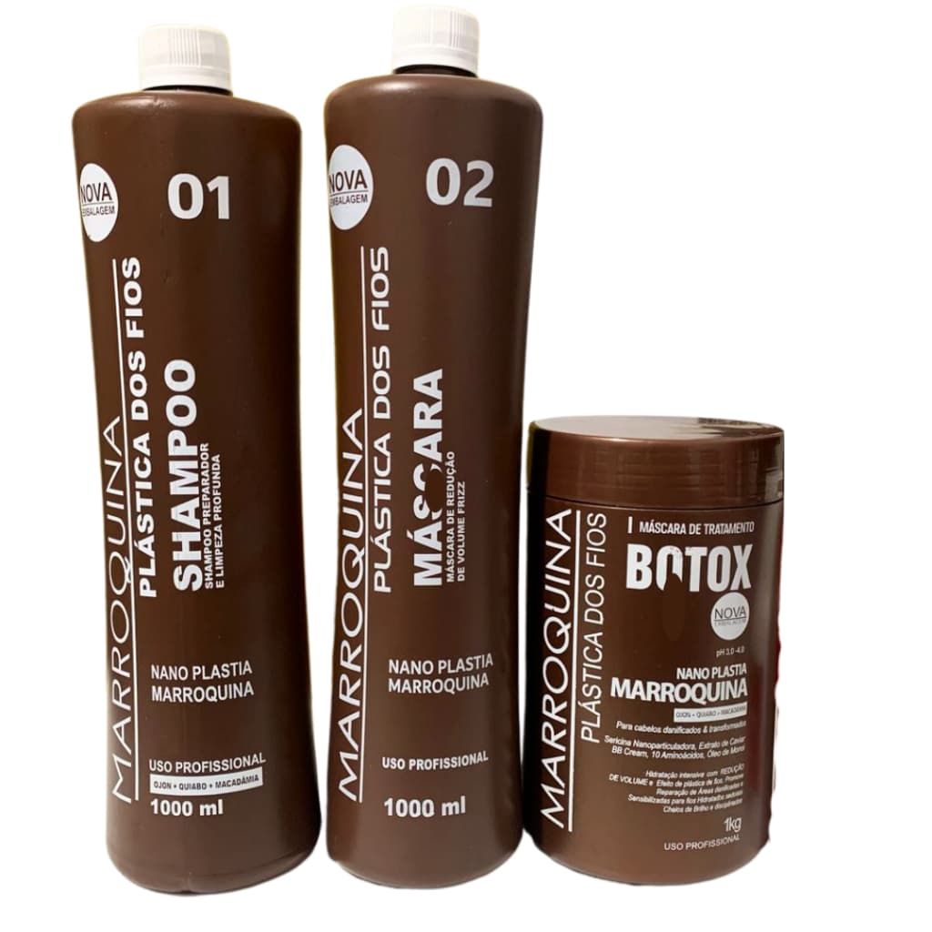 Kit Marroquina plástica dos fios selagem térmica 3x1000ml