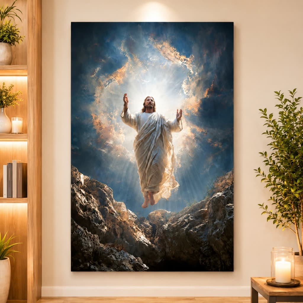 Quadro Decorativo Jesus Cristo Fé Cristã Religioso Sala Quarto Hall