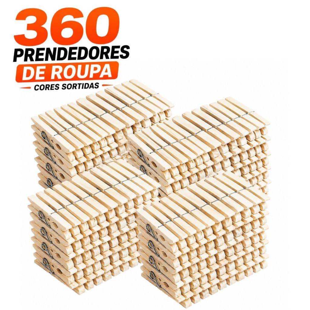 Kit Prendedores de Roupa Madeira Reforçado – Pregador para Varal Resistente, Alta Durabilidade + ENVIO FULL