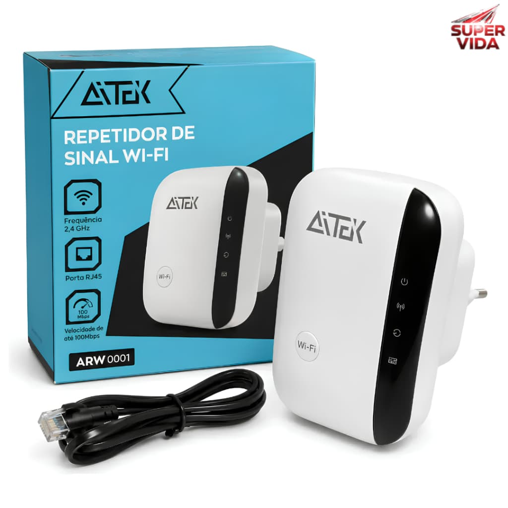 Repetidor De Sinal WiFi 2.4GHz 150Mbps Porta RJ45 Modo Repetidor e Access Point para Casa Escritório