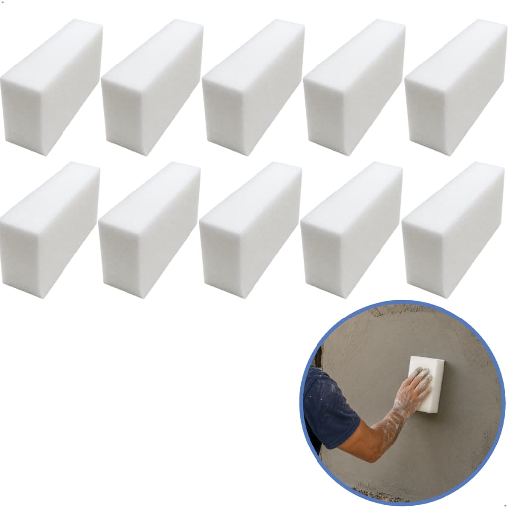 Kit 10 Blocos De Espuma Brasipla D13 Rejunte Massa Fina Reboco Lava Carro Piso Parede Azulejo Obra