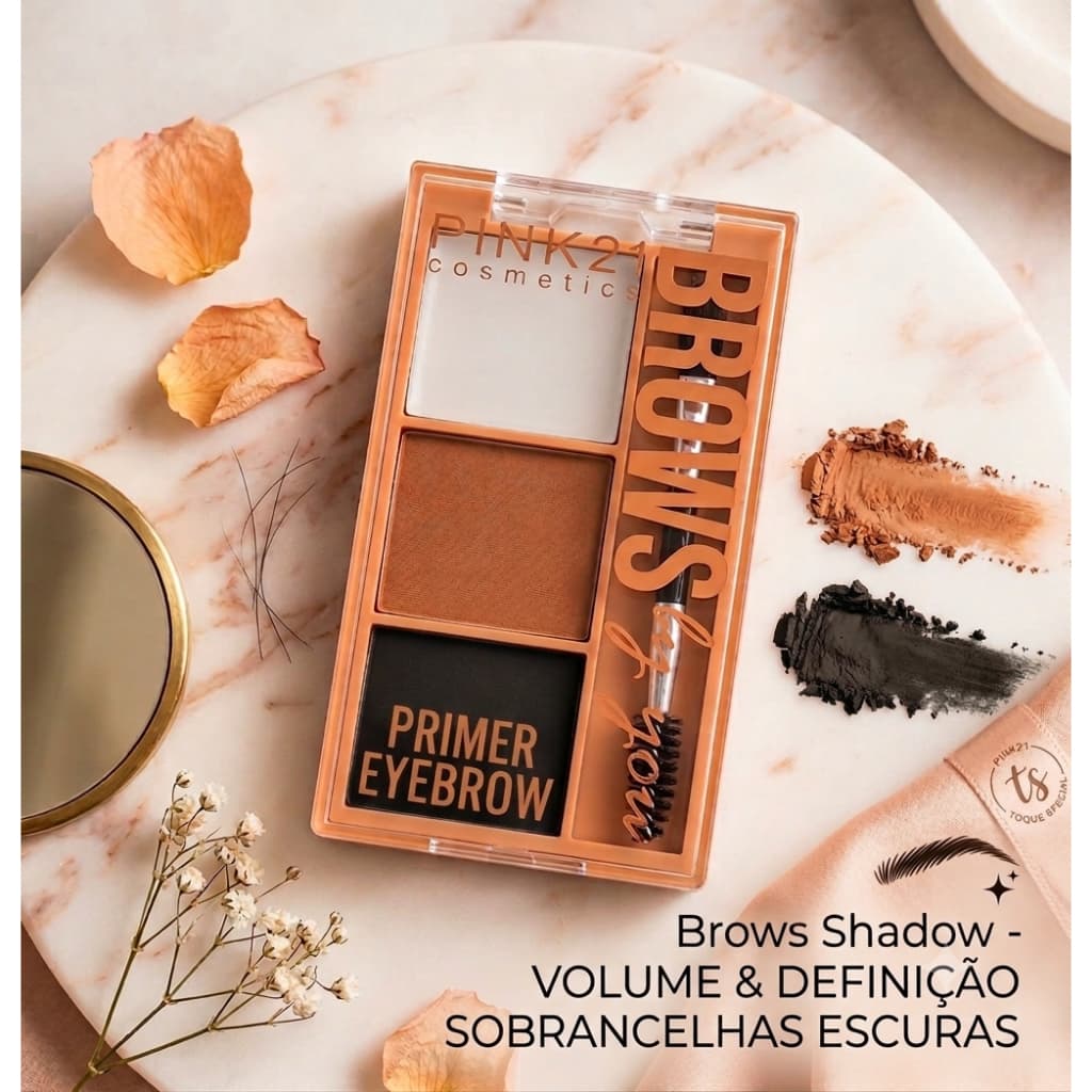 Paletinha de Sobrancelha com primer e pincel aplicador Eyebrow Brows by you Suas sobrancelhas, do seu jeito 2 cores