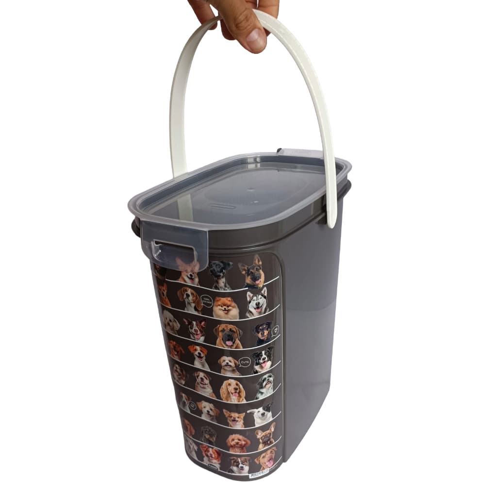 Porta Ração 8,5L Tampa Hermética Pote E Dosador P/ Cão Pet