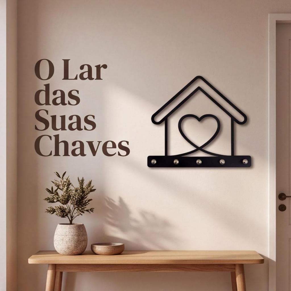 Organizador de chaves Preto em MDF 18x20